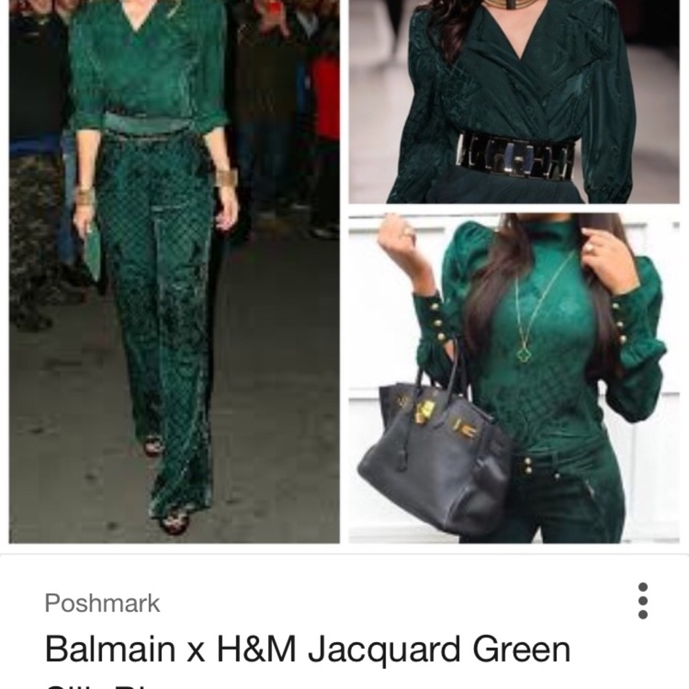 Balmain x H&M Jacquard weave silk blouse