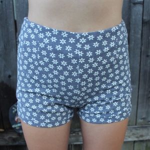 grey high waisted shorts