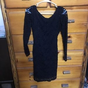 Black sequin mini dress