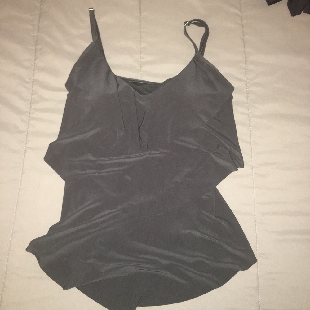 Black Tank Swim Top