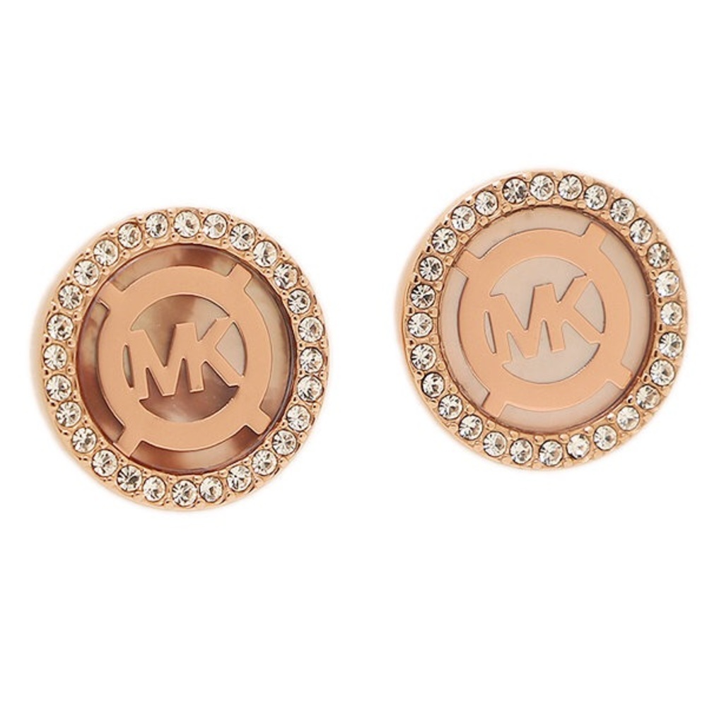 Michael Kors Rose Gold Monogram stud earrings