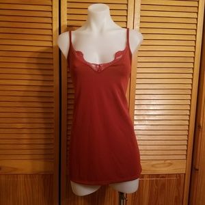 NWT burnt red lace trim cami tank top!