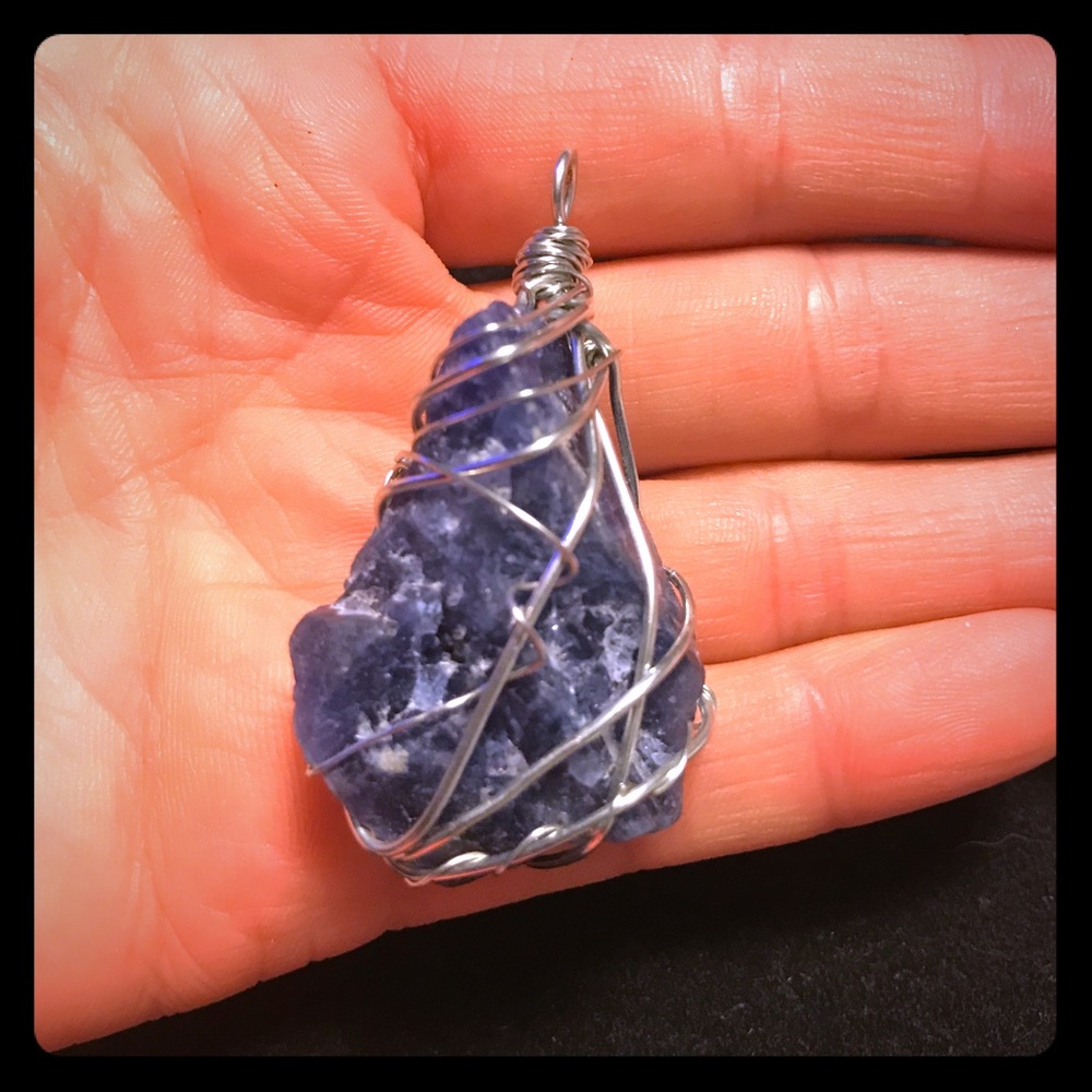 Blue Sodalite Wire Wrapped Pendant