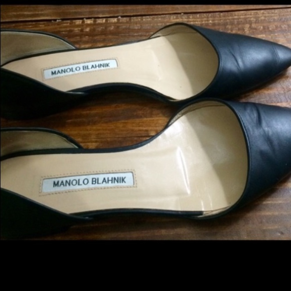 Authentic Manolo Blahnik Black d'Orsay Flats