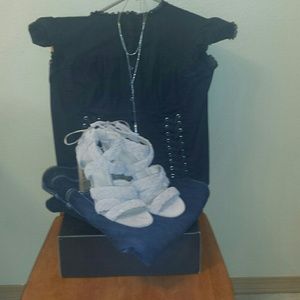 Very cute lace up detail button up blouse