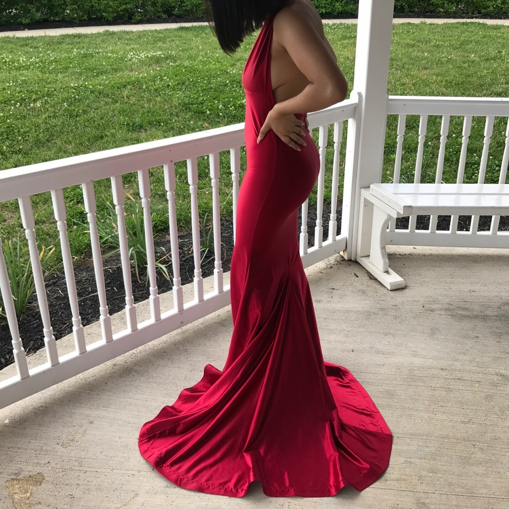 Red Silk Prom Dress