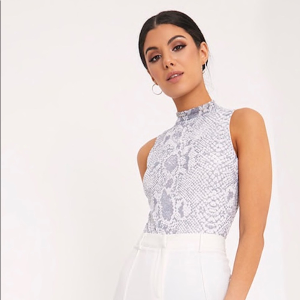 Snakeskin Thong Bodysuit