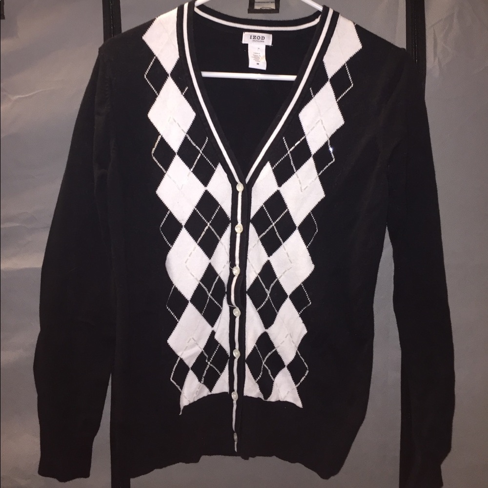 Beaded Argyle Cardigan