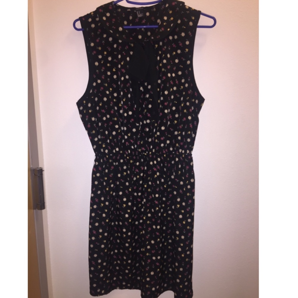 Navy blue floral dress