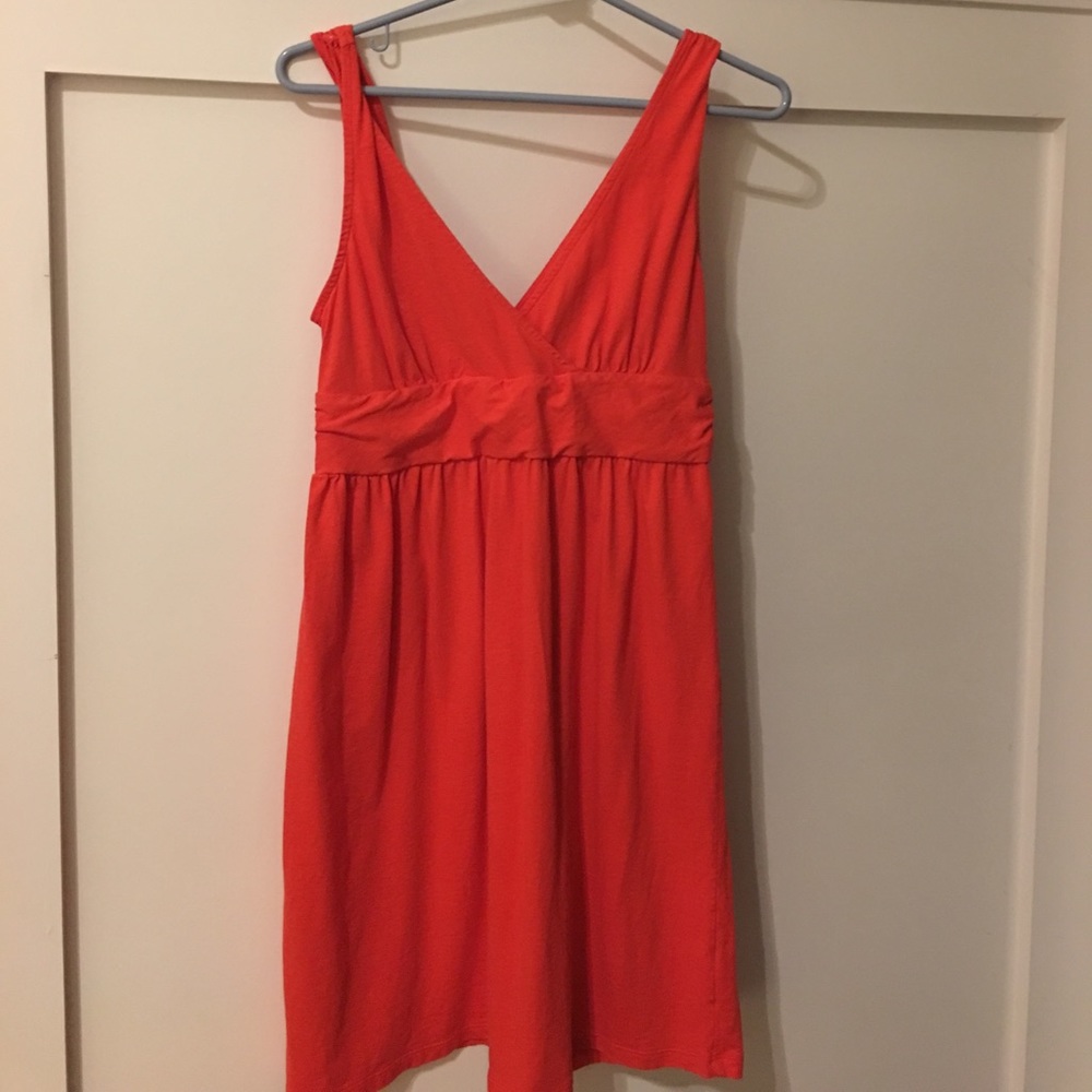 Red orange cotton sun dress