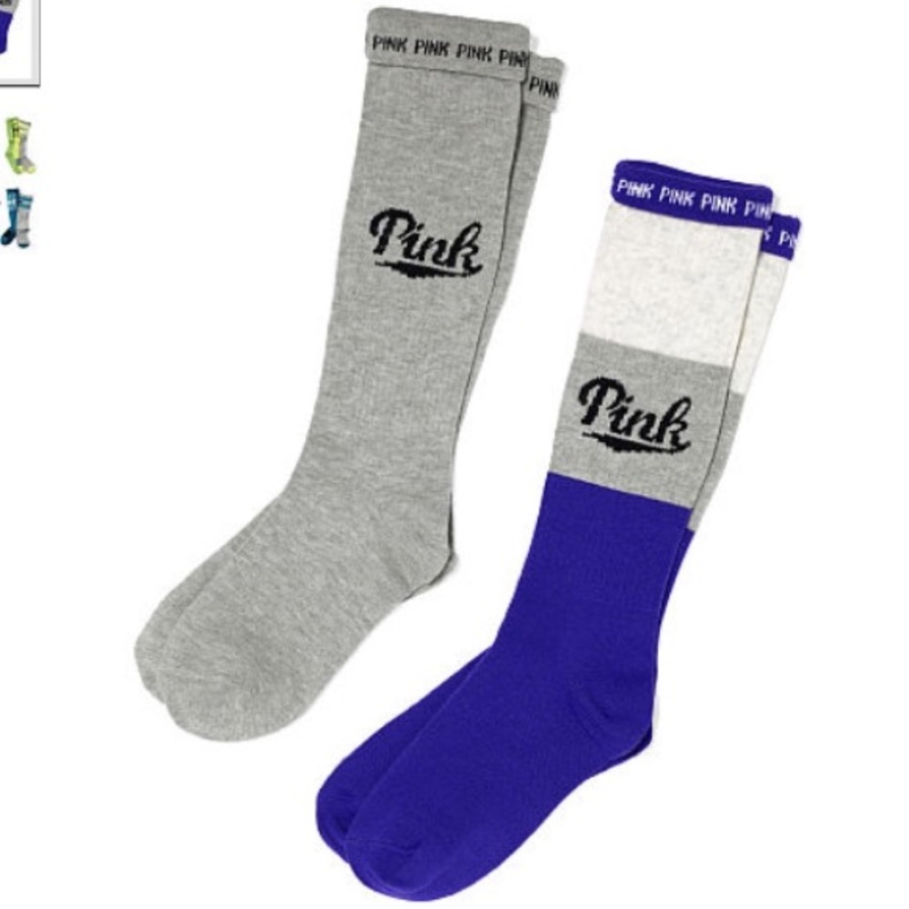 New Victoria's Secret PINK Knee High Socks 2pk
