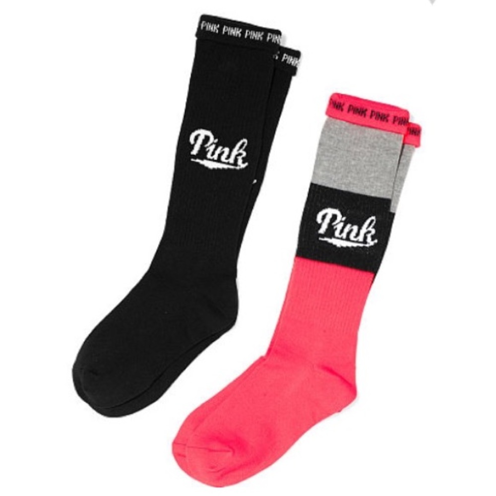 New Victoria's Secret PINK Knee High Socks 2pk