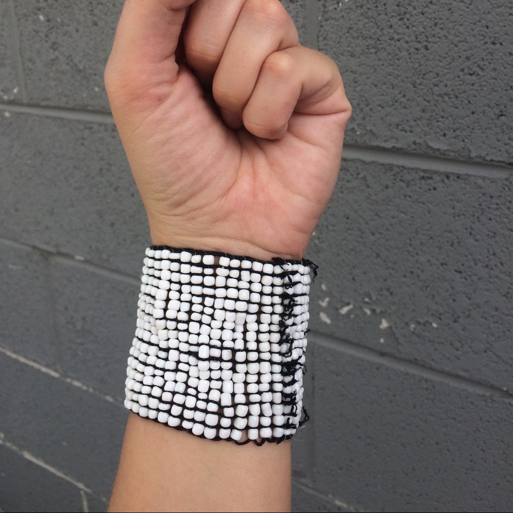 Beaded cuff bracelet