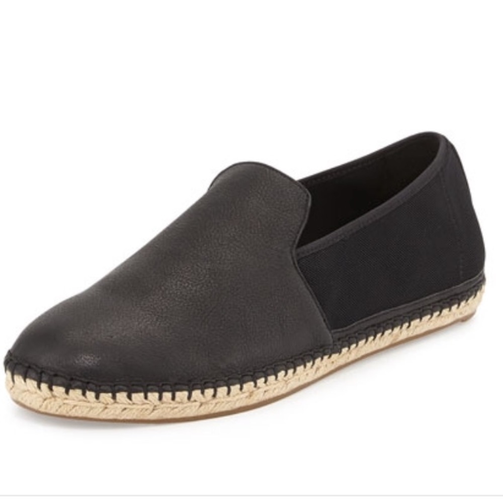 Eileen Fisher Black Flit Flat Leather Espadrille