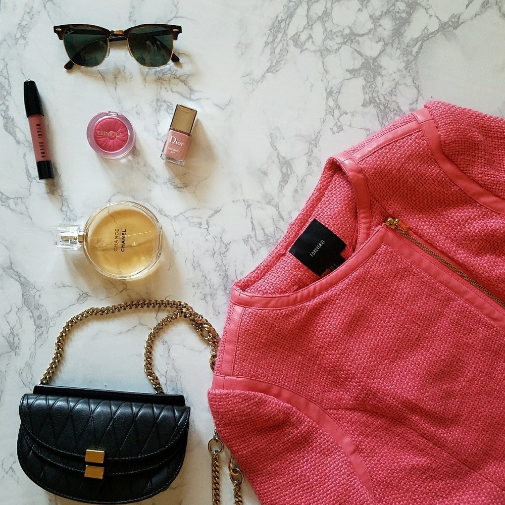Forever21 Pink Boucle Jacket