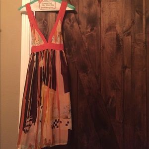 Beautiful abstract design chiffon dress