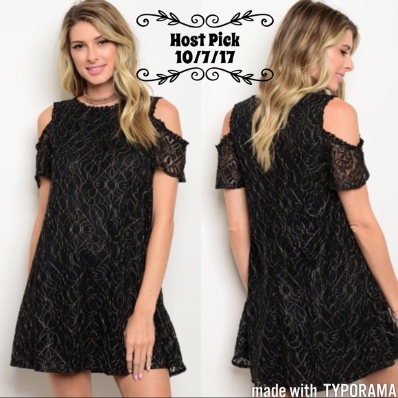 Dresses & Skirts - $ FIRM 🌷Black Lace Cold Shoulder