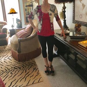 WHBM soft 3/4 sleeve white Cardigan