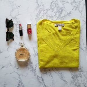 Banana Republic Yellow V-Neck Sweater