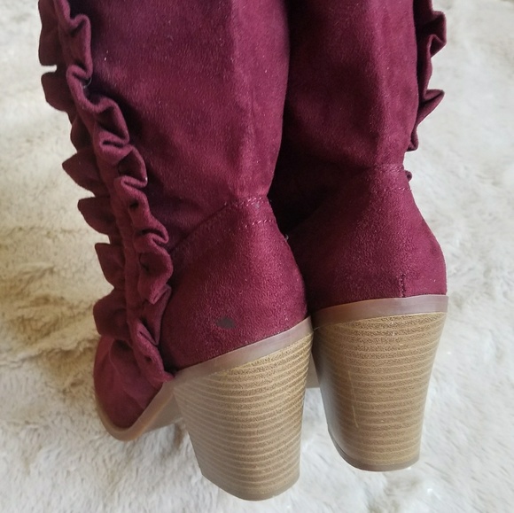 Kensie Girl Maylisa Ruffle Cowboy Cowgirl Boots - Picture 5 of 6