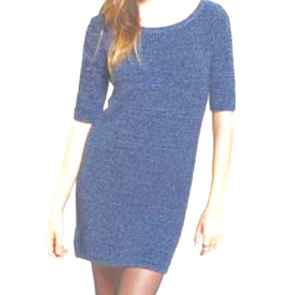 U O Cooperative blue marled sweater dress S - Picture 2 of 8