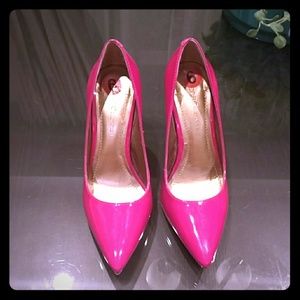 BCBGeneration hot pink patent leather heels