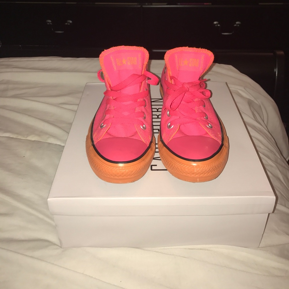 Authentic Neon Low top Converse Sneakers. Worn 2x!