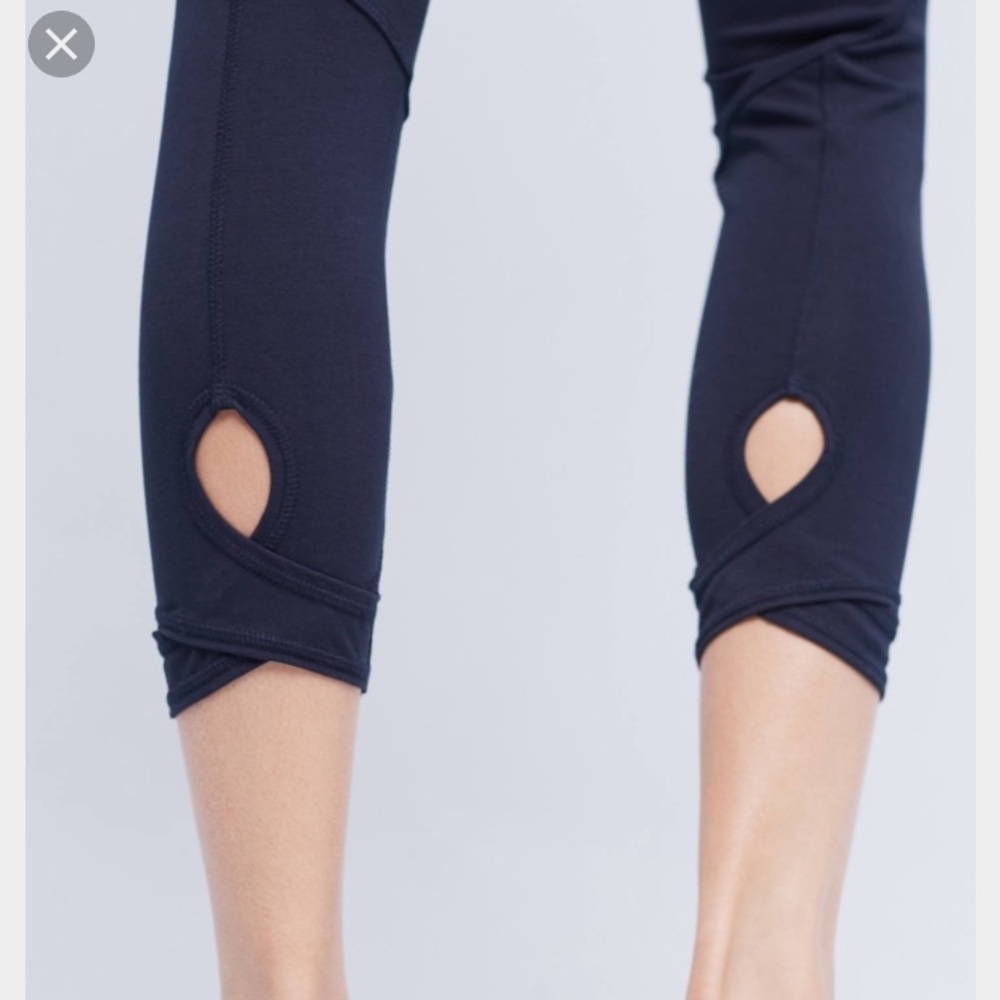 Anthro keyhole leggings - navy