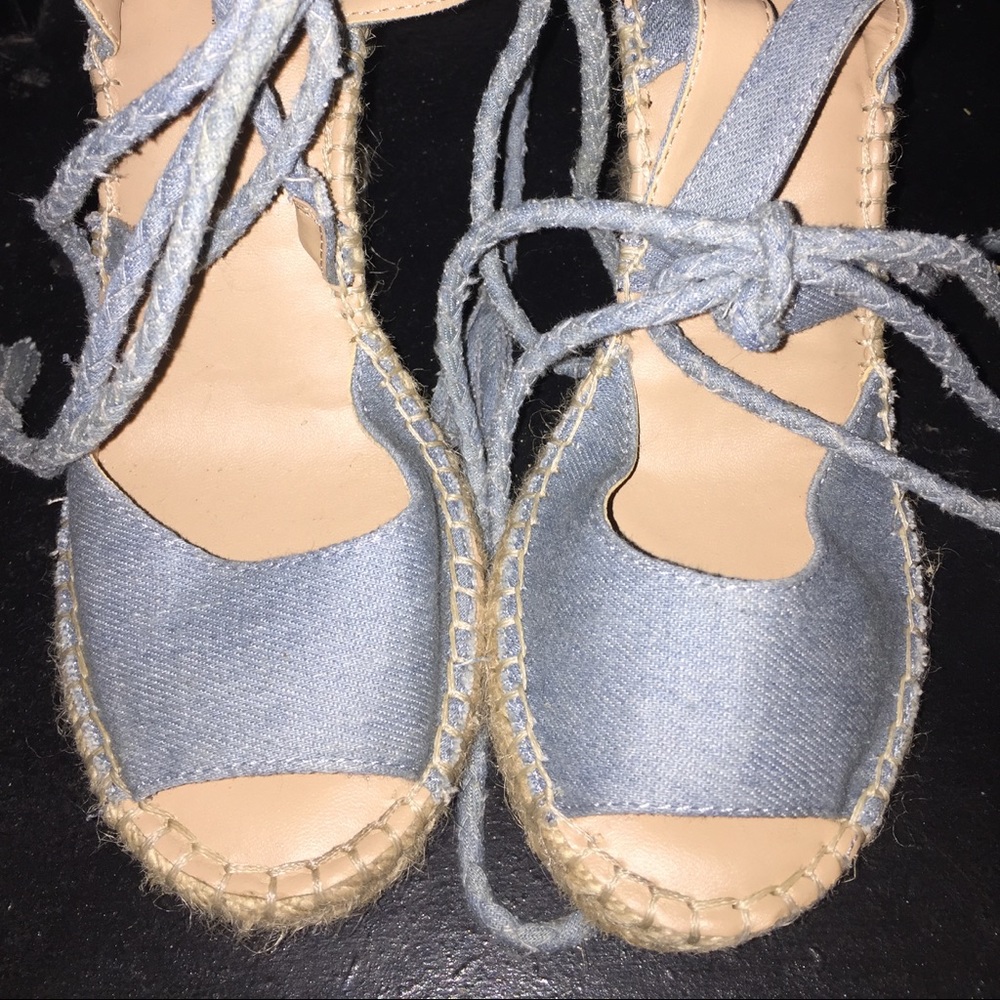 Denim wedges