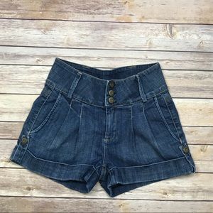 Hudson Pleated Cuffed High Waist Shorts