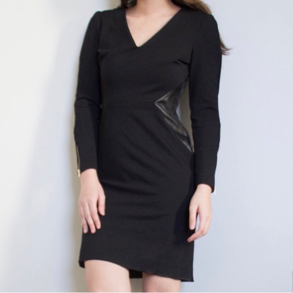 Black Banana Republic Faux Leather Dress - 0
