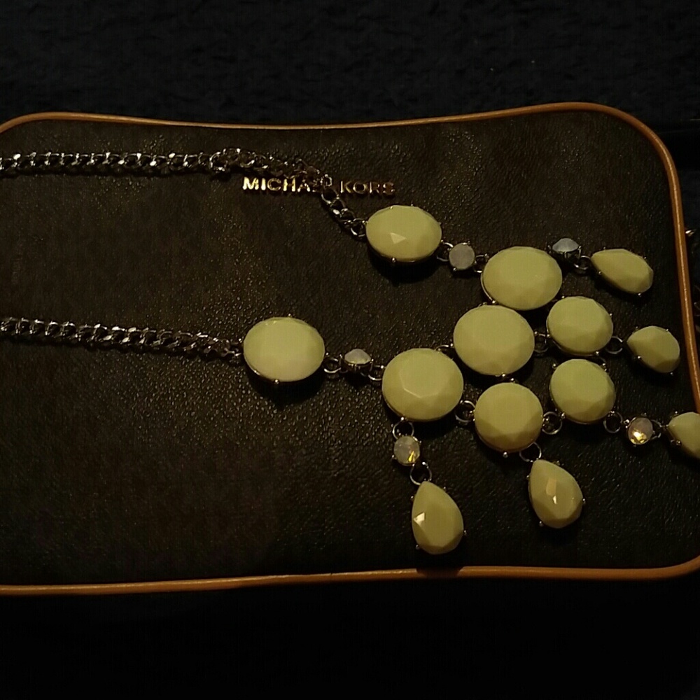 Mint green and silver bubble necklace