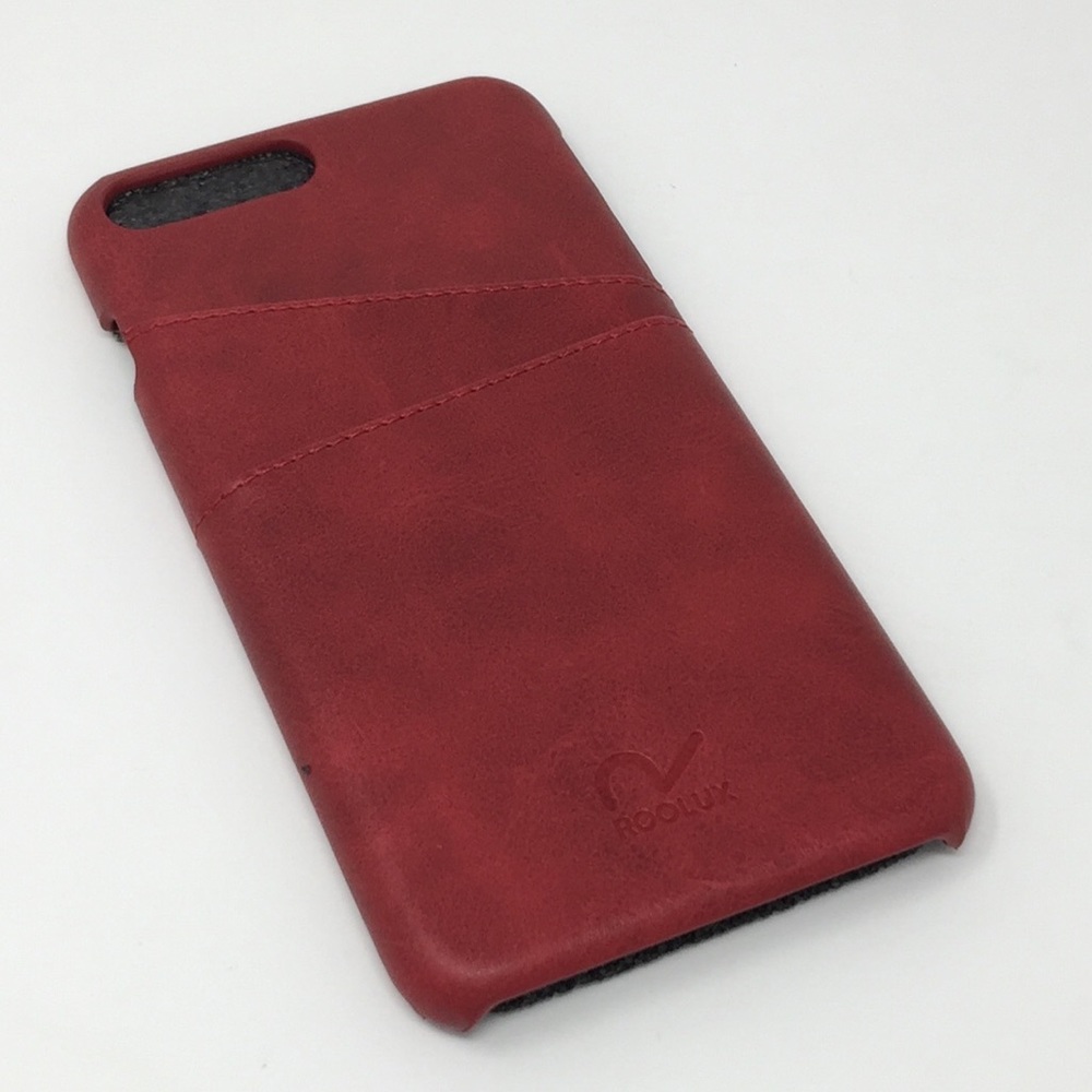 Red Leather wallet Phone Case for IPhone 7 plus