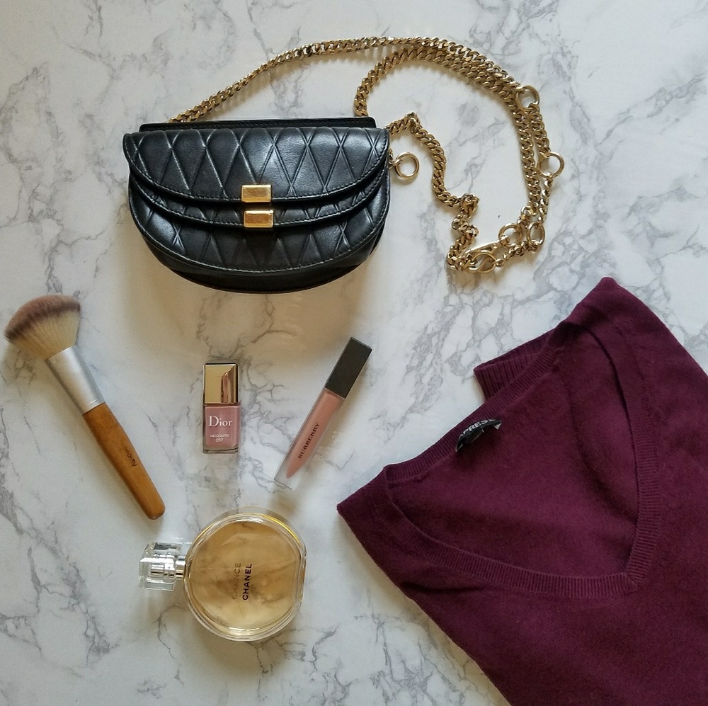 Express Burgundy V-Neck Sweater