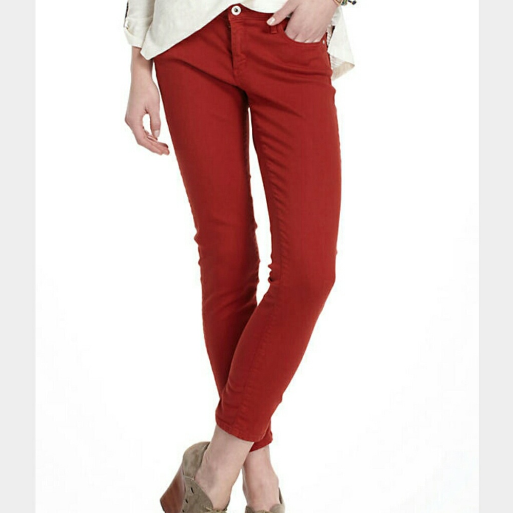 AG Stevie Ankle Red Jeans.