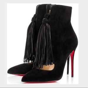 Worn Once!! Christian Louboutin Black Suede Heels