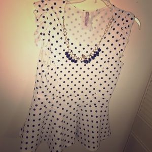White polkadot shirt