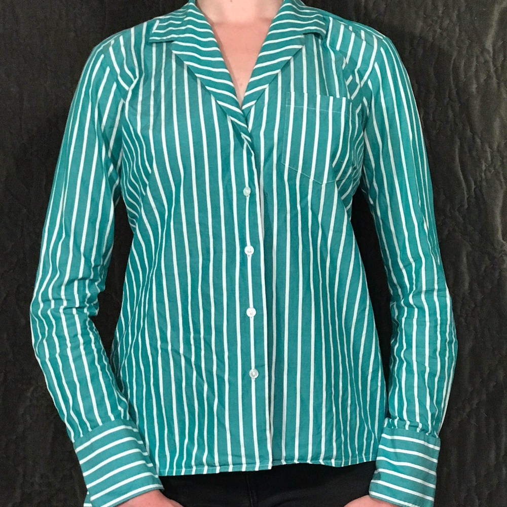 Ralph Lauren Tuxedo Collar Striped Button Up