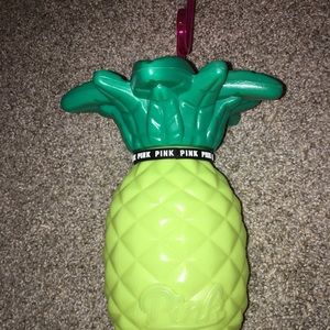 VS PINK pineapple drink cup with straw
