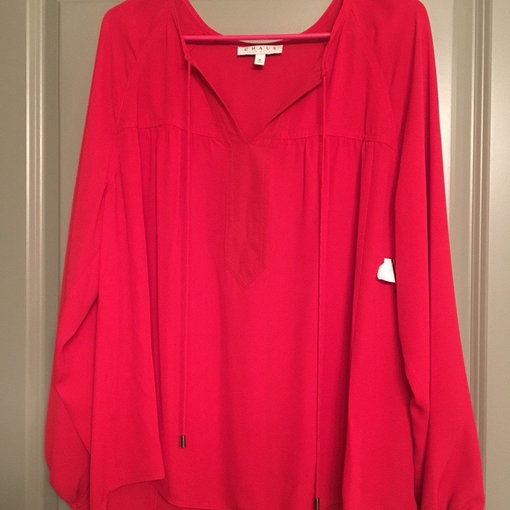 Red sheer shirt
