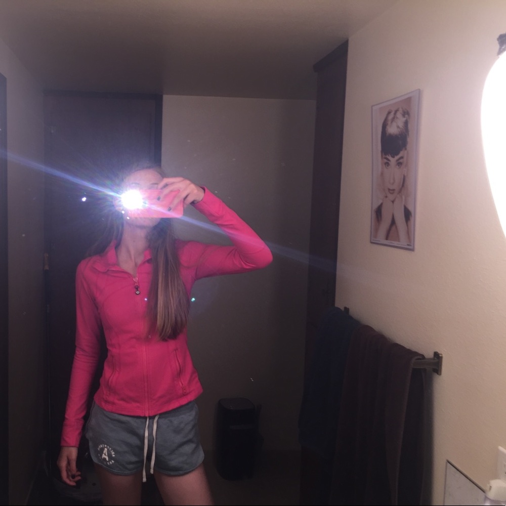 Hot pink althletic zip up jacket