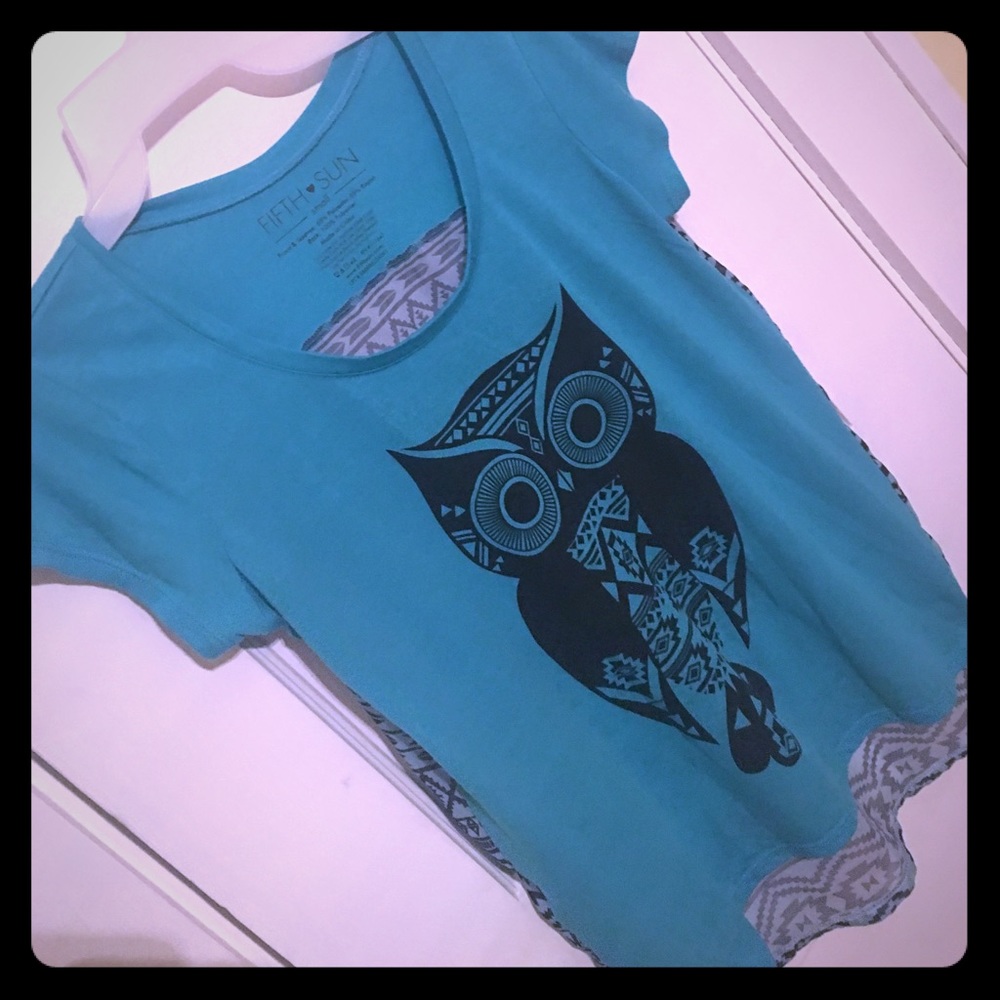 owl tee with Aztec back