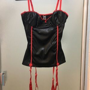 Faux leather bustier/corset top