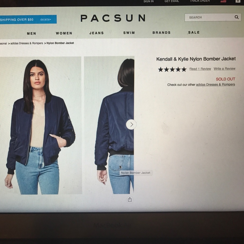Blue bomber jacket