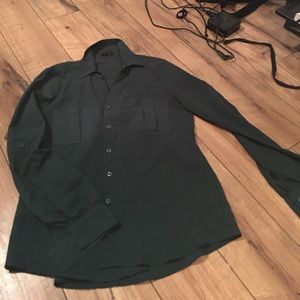 Green Button Down Blouse