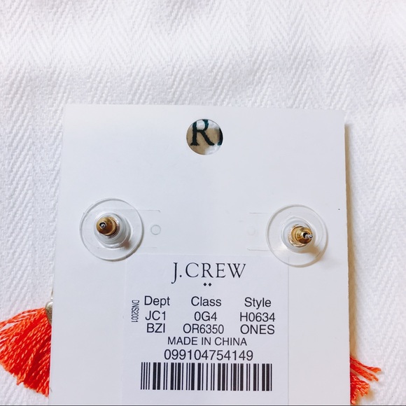 J. Crew Orange fan fringe tassel earrings - Picture 2 of 4
