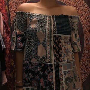 Off the shoulder patterned top