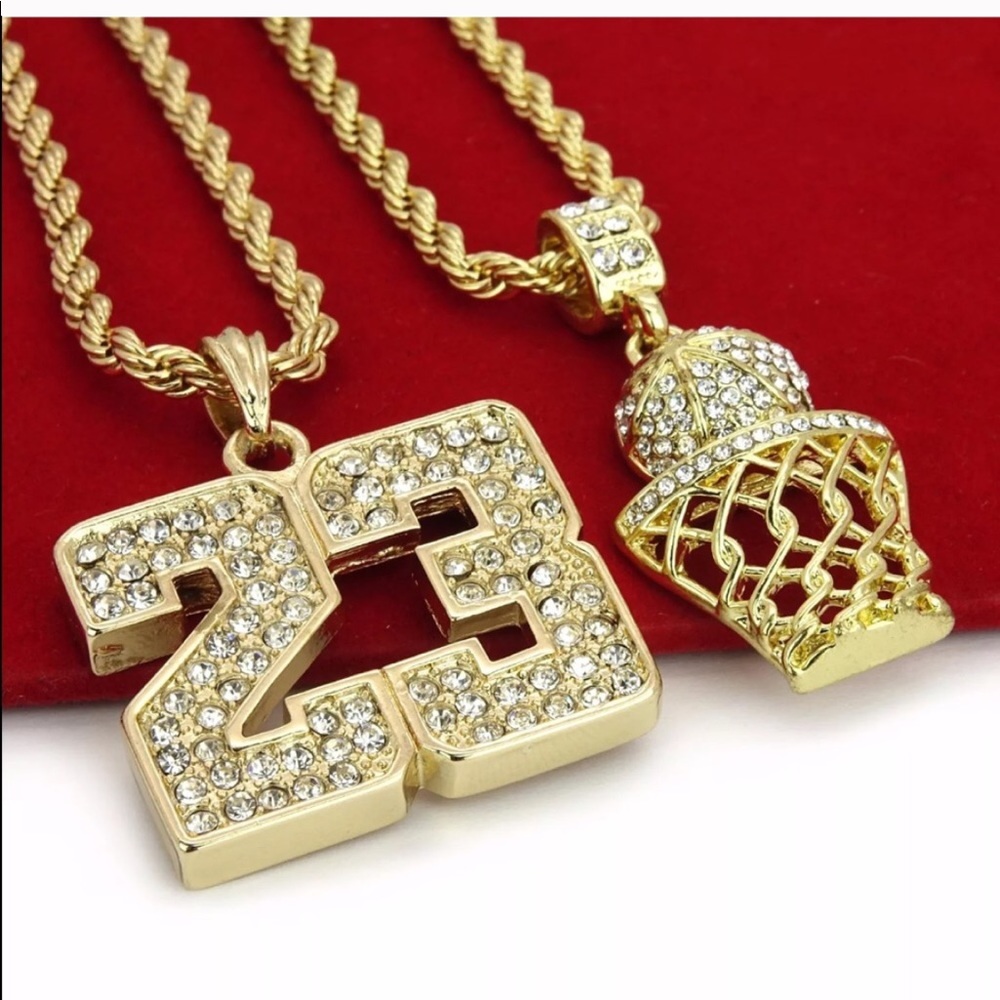 Iced Out Basketball & 23 Pendant chain