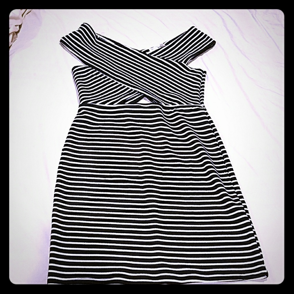 Bandaid stripe criss cross dress