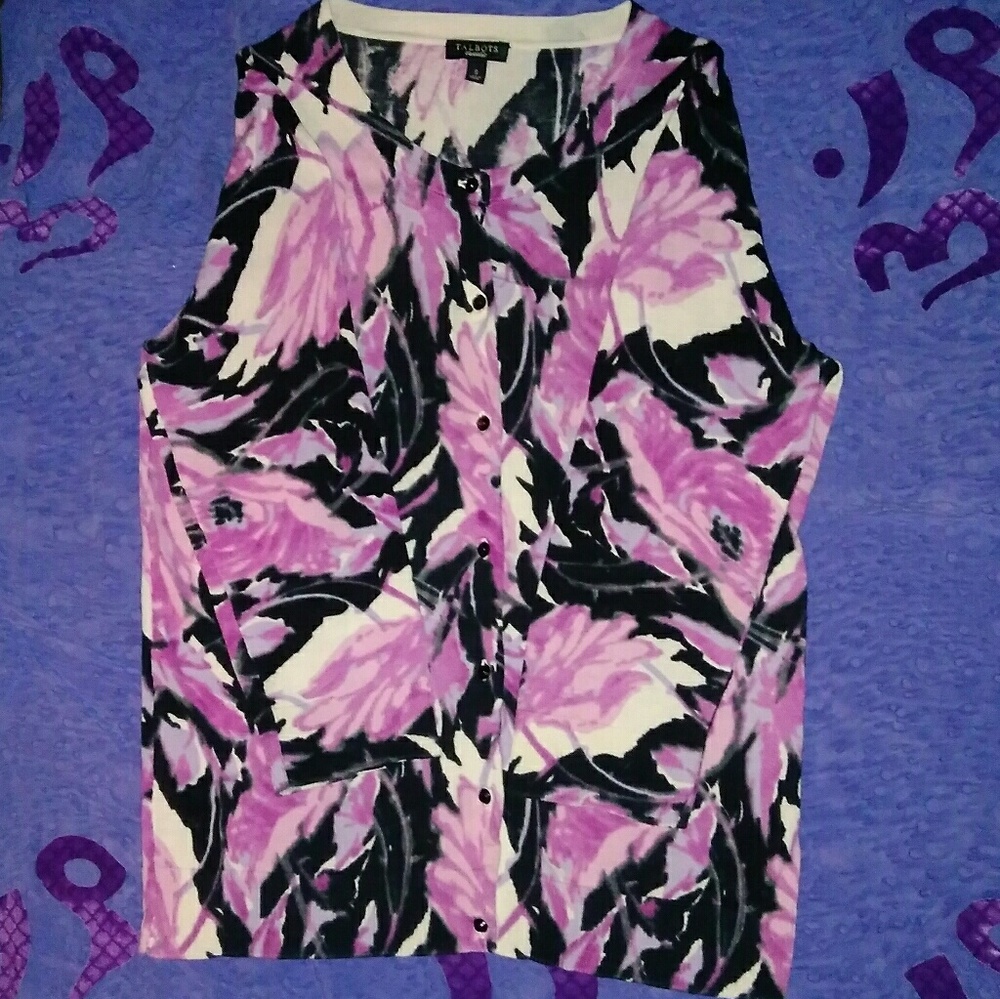 Talbots small floral cardigan
